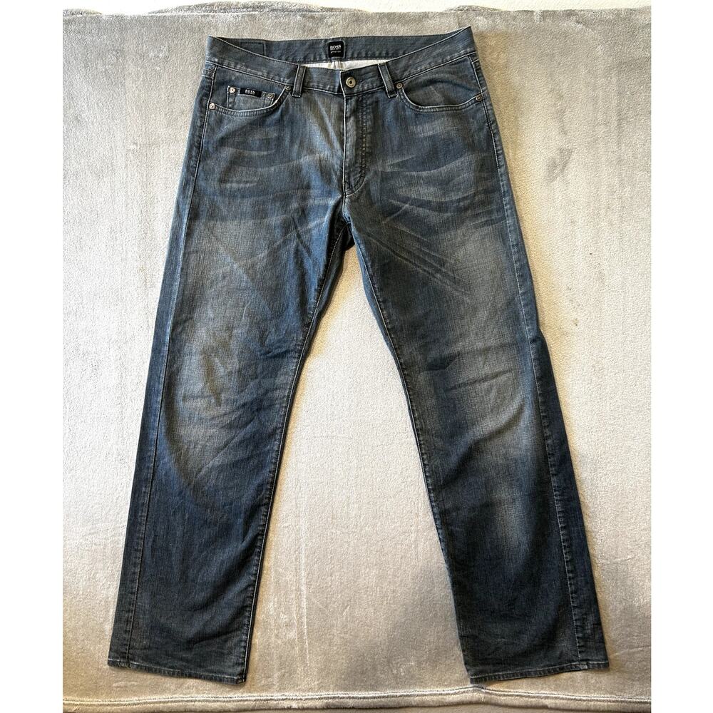 Hugo Boss Stretch Straight Leg Jeans Men's Size 36x32 Dark‎ Wash